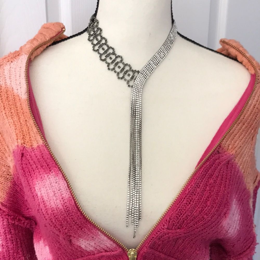 Free People Rhinestone Edge Of Romance Neckless
